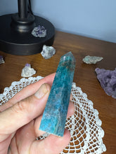 Load image into Gallery viewer, Blue Apatite Obelisk Stone 69g