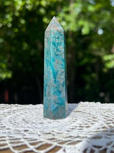 Blue Apatite Obelisk Stone 69g