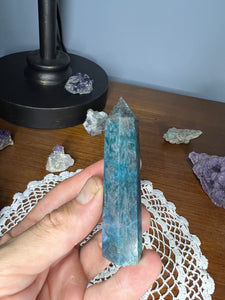 Blue Apatite Obelisk Stone 69g