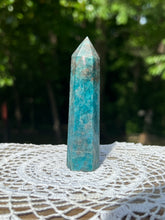 Load image into Gallery viewer, Blue Apatite Obelisk Stone 69g